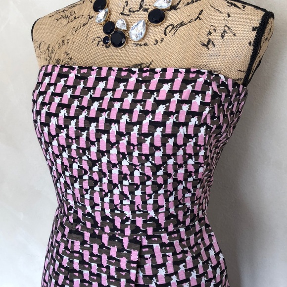 Banana Republic pattern silk strapless dress - Picture 2 of 6